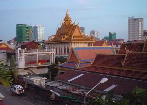 Phnom Penh skyline at dusk